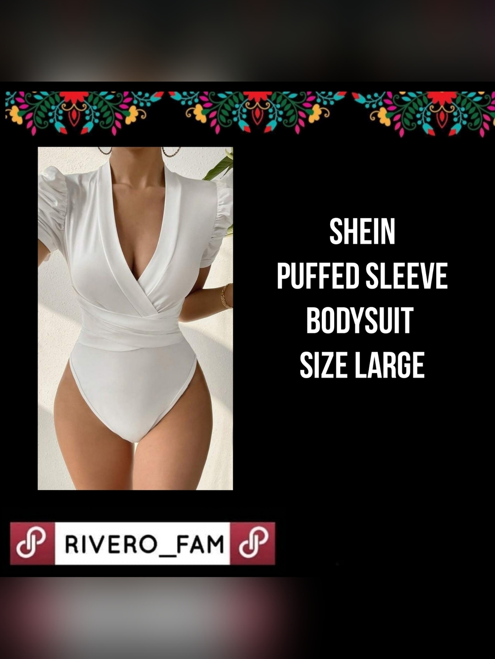 SHEIN | PUFFED SLEEVE BODYSUIT | SIZE LARGE